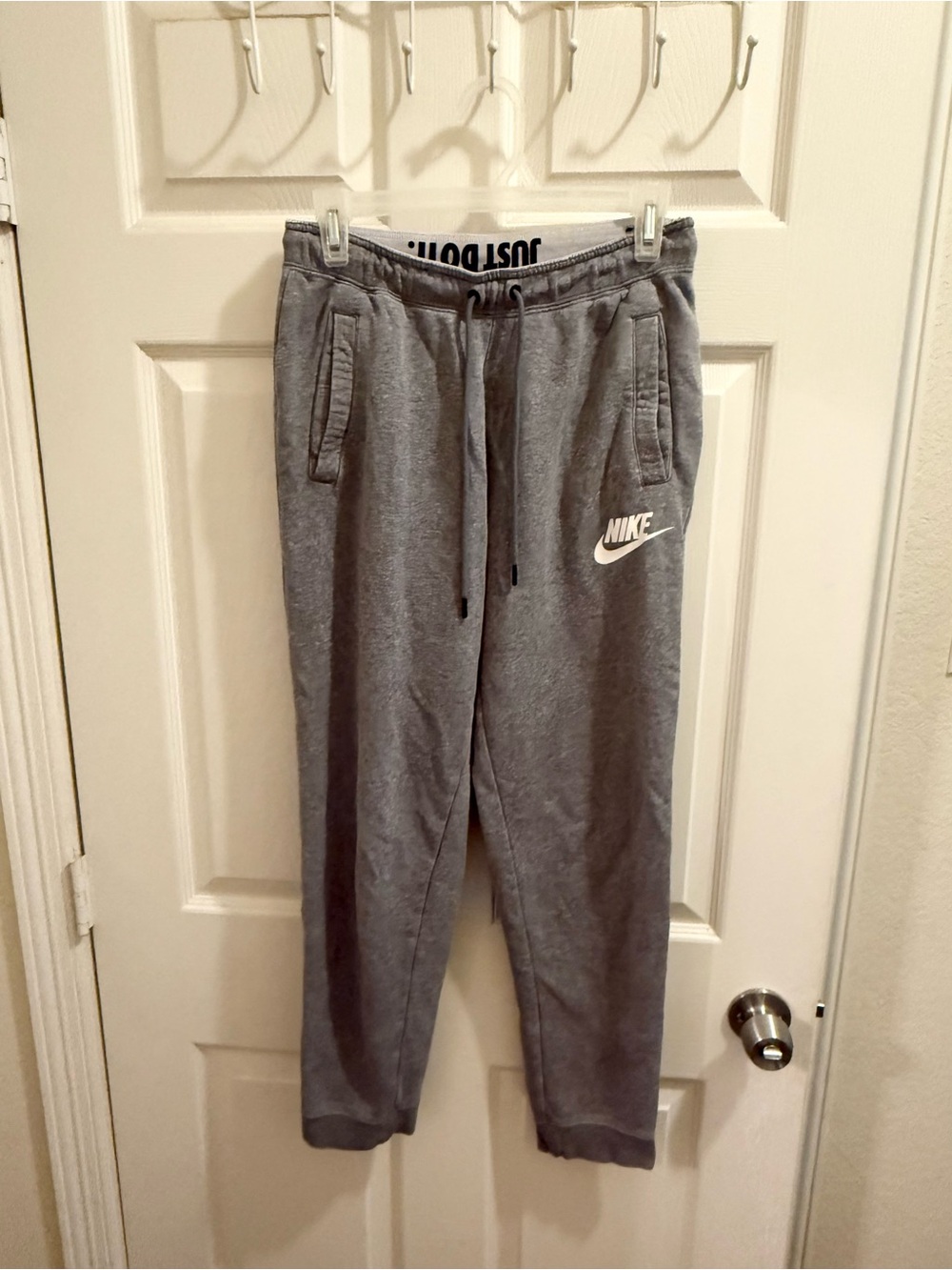 Nike Gray Sweatpants with White Swoosh